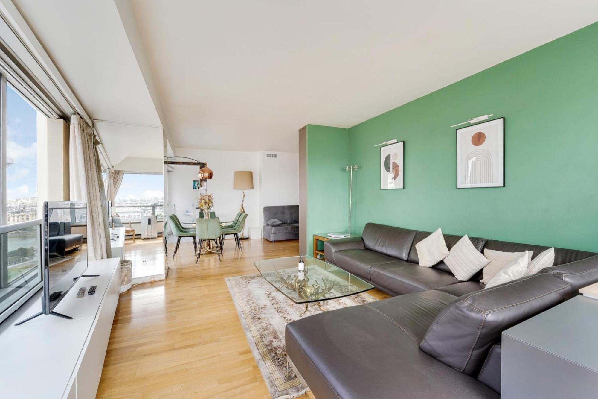 Appartement Seine & Eiffel 100m2 Avec Vue Panoramique Parking Parijs